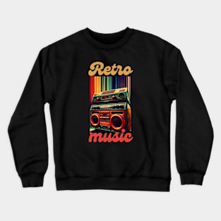 Rétro music vintage colorful graphic design artwork Crewneck Sweatshirt